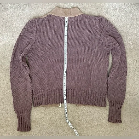 Fabiana Filippi two-tone chamois leather and cotton, waist cut jacket - Picture 9 of 16